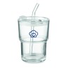 Vaso de cristal con tapa y pajita Sip 300 ml