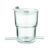Vaso de cristal con tapa y pajita Sip 300 ml