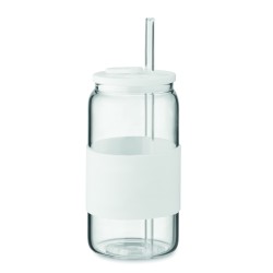 Vaso de borosilicato con pajita Borosip 550 ml