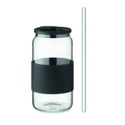 Vaso de borosilicato con pajita Borosip 550 ml