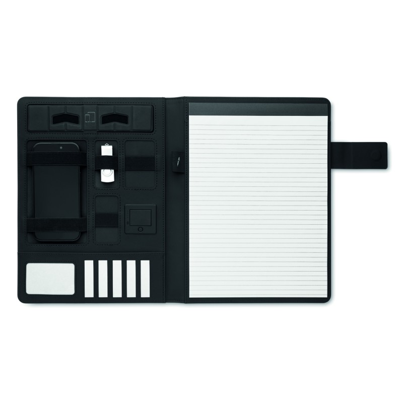 Carpeta A4 con powerbank inalámbrico Burgus