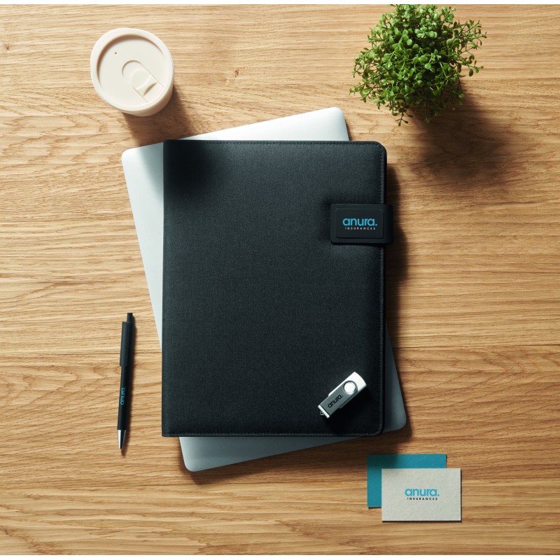 Carpeta A4 con powerbank inalámbrico Burgus