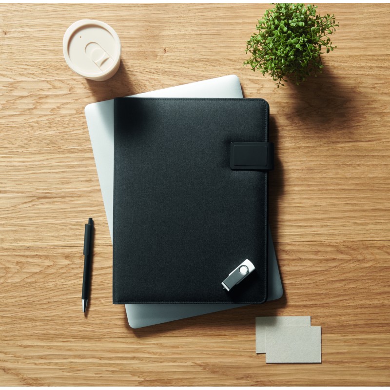 Carpeta A4 con powerbank inalámbrico Burgus
