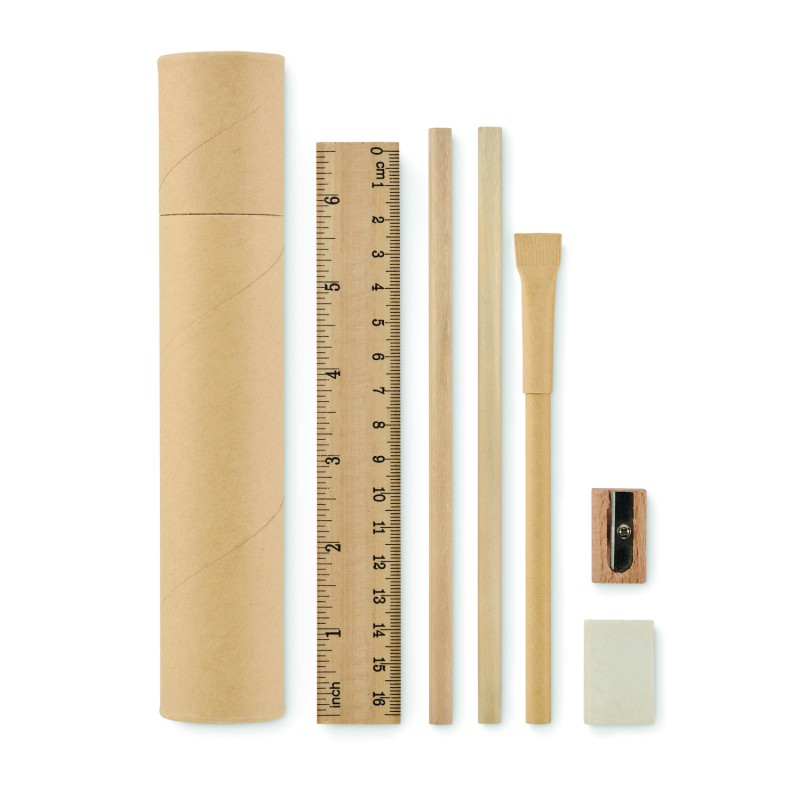 Set de escritura en estuche cilíndrico Meju
