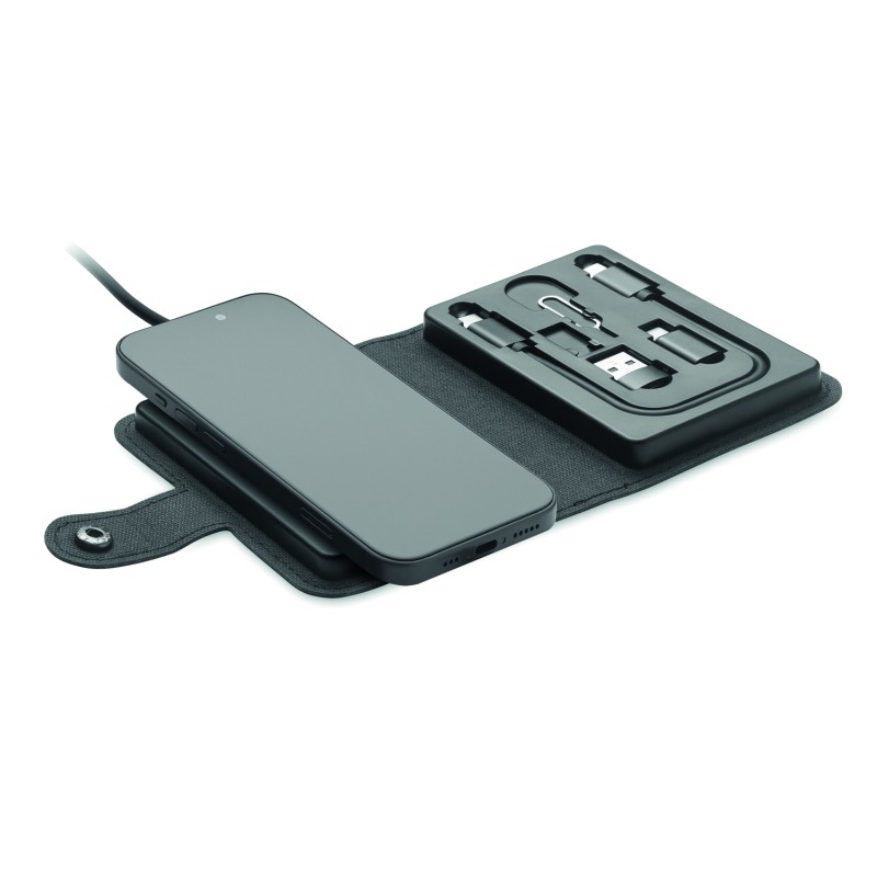 Set de cables 4 en 1 con cargador inalámbrico Cawatt