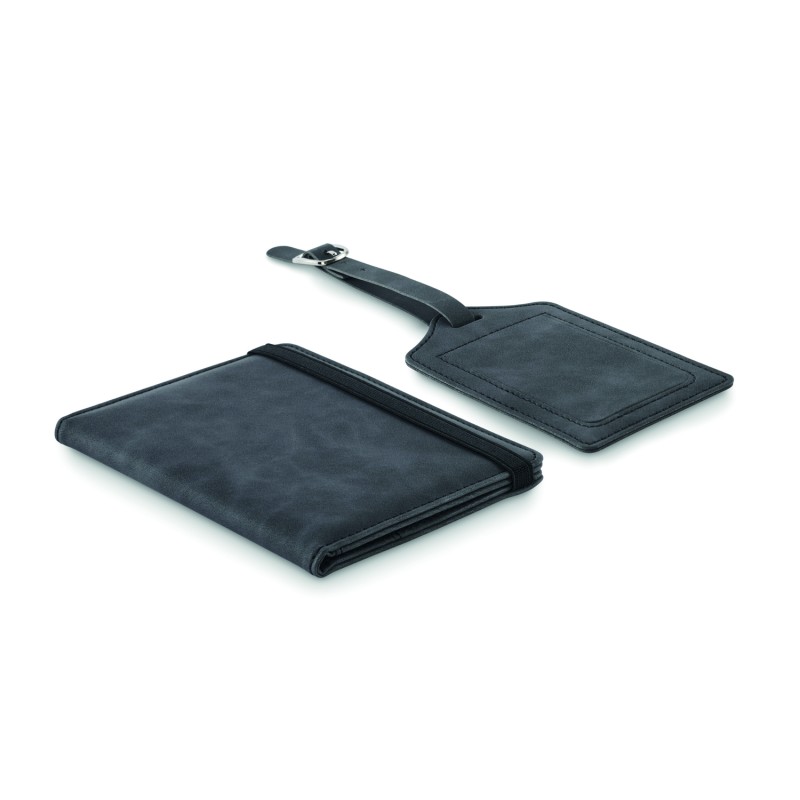 Set de porta pasaporte e identificador de maleta Jettag