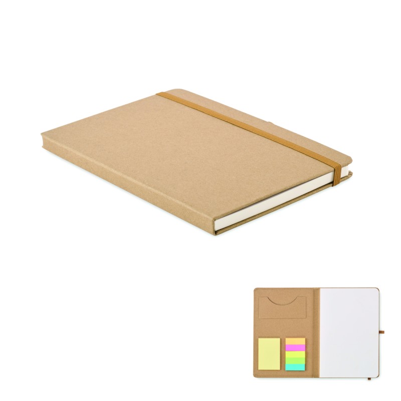 Set de papelería con libreta A5 reciclada Sticknote