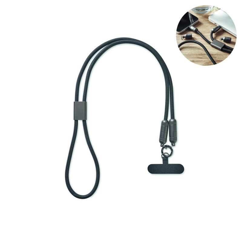 Lanyard para móvil con cable de carga Shaka