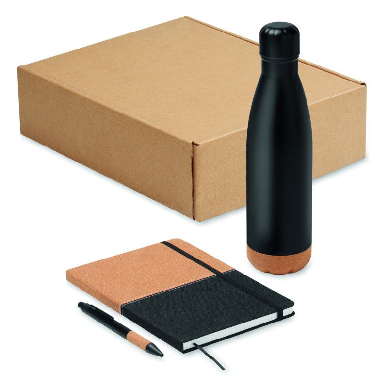 Set de regalo con botella, libreta y bolígrafo Cadeau