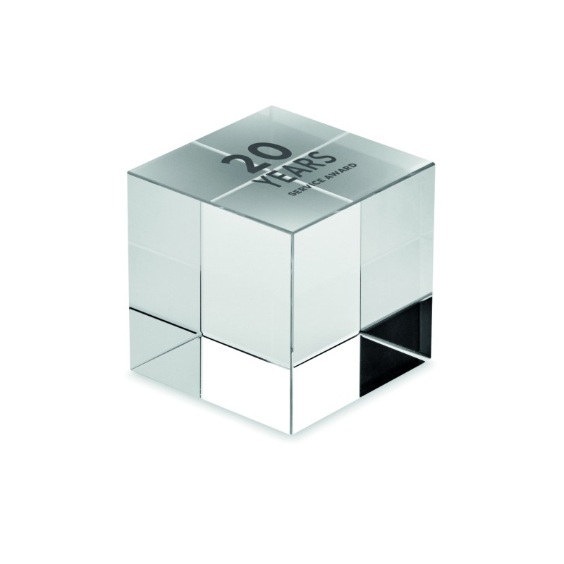 Trofeo de cristal en forma de cubo Kubeward