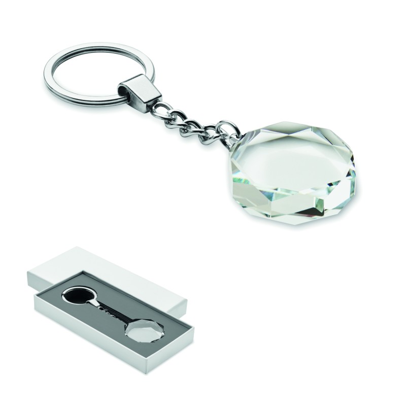 Llavero redondo de cristal Roundward