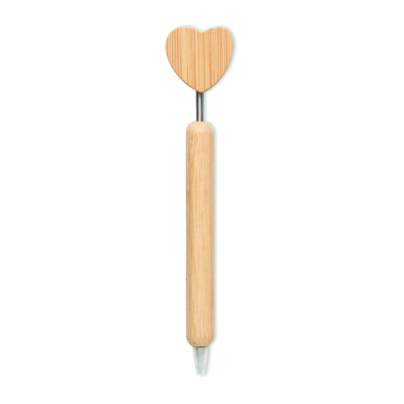 Bolígrafo de bambú con corazón Corapen