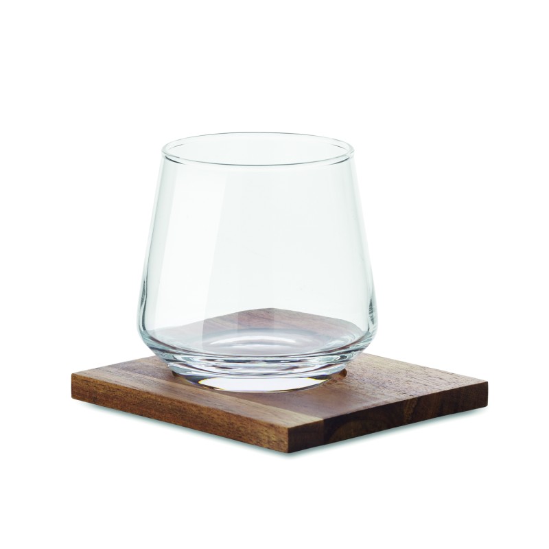 Set de vaso de whisky con posavasos Drinks 200 ml