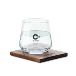 Set de vaso de whisky con posavasos Drinks 200 ml