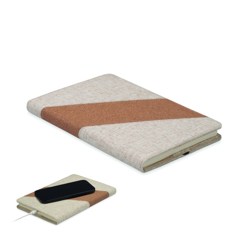 Libreta A5 con cargador inalámbrico Cortona