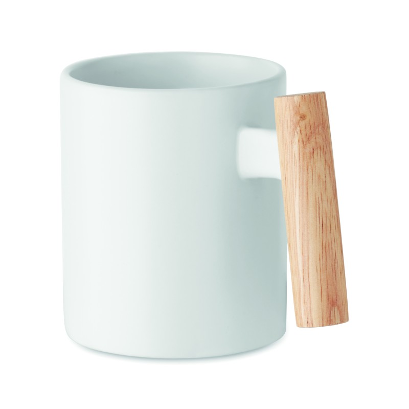 Taza de cerámica con asa de madera Crenate 320 ml
