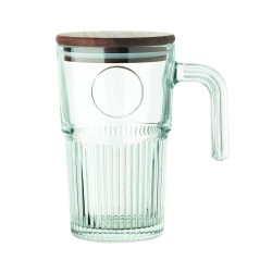 Taza de cristal con tapa...