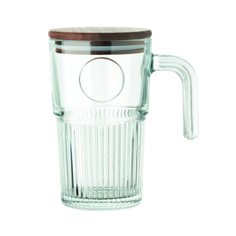 Taza de cristal con tapa Vitrio Jar 450 ml