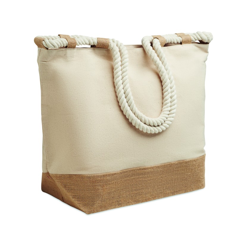Bolsa de playa de lona y yute Makenke