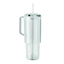 Vaso de RPET con pajita...