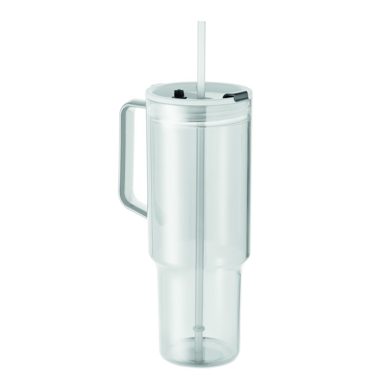 Vaso de RPET con pajita Mugora 1200 ml