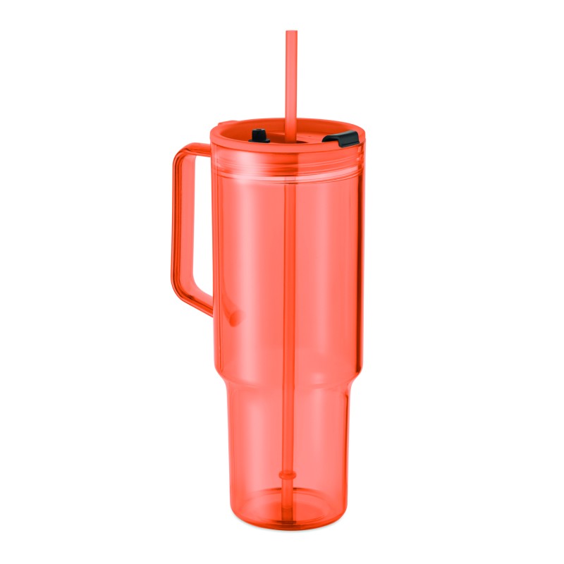 Vaso de RPET con pajita Mugora 1200 ml