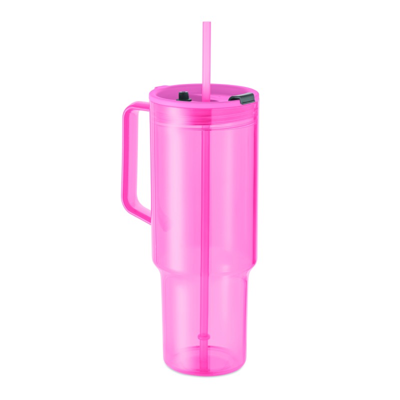 Vaso de RPET con pajita Mugora 1200 ml