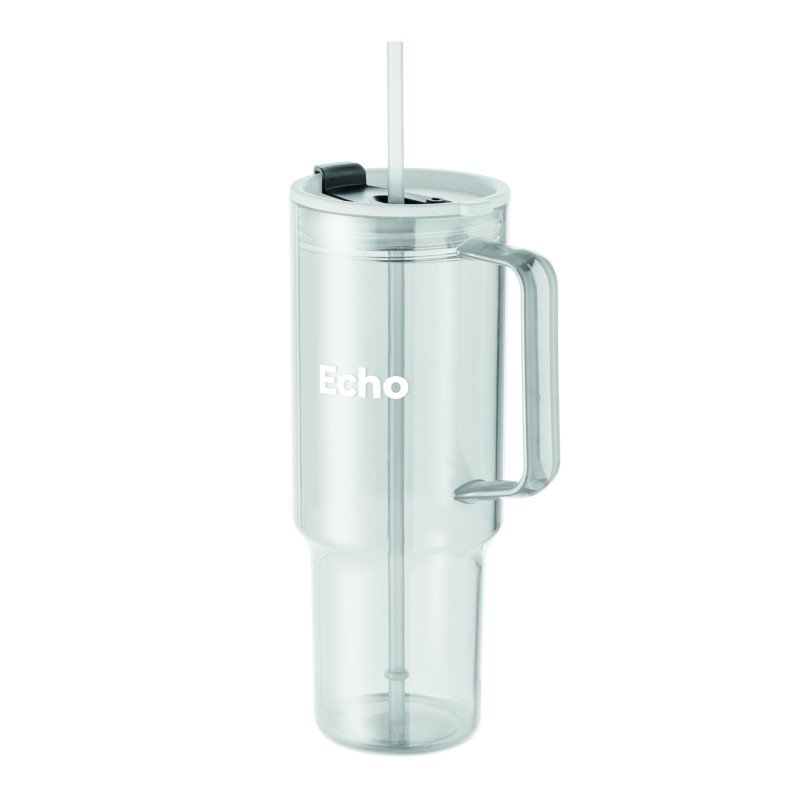 Vaso de RPET con pajita Mugora 1200 ml