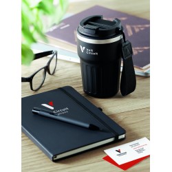 Set de regalo de libreta, bolígrafo y vaso Engage