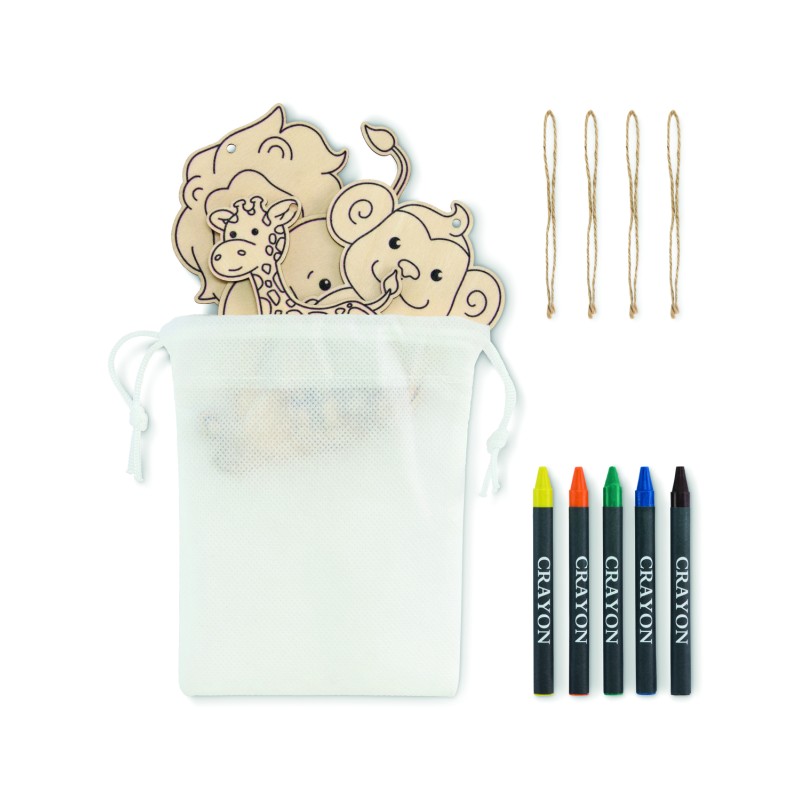 Set de pintura infantil con colgadores de madera Thezoo