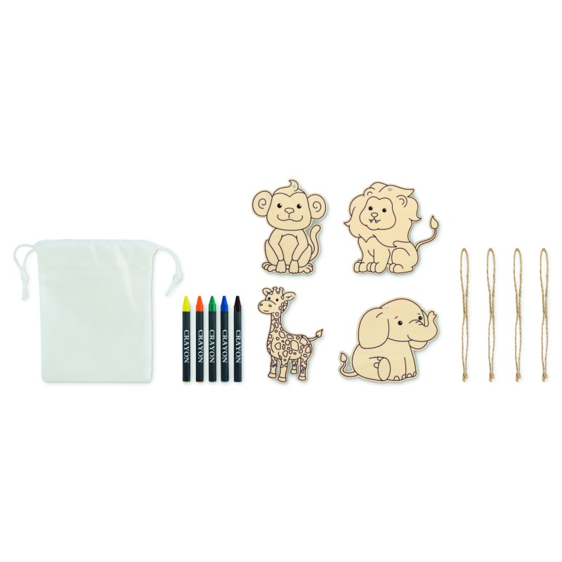 Set de pintura infantil con colgadores de madera Thezoo