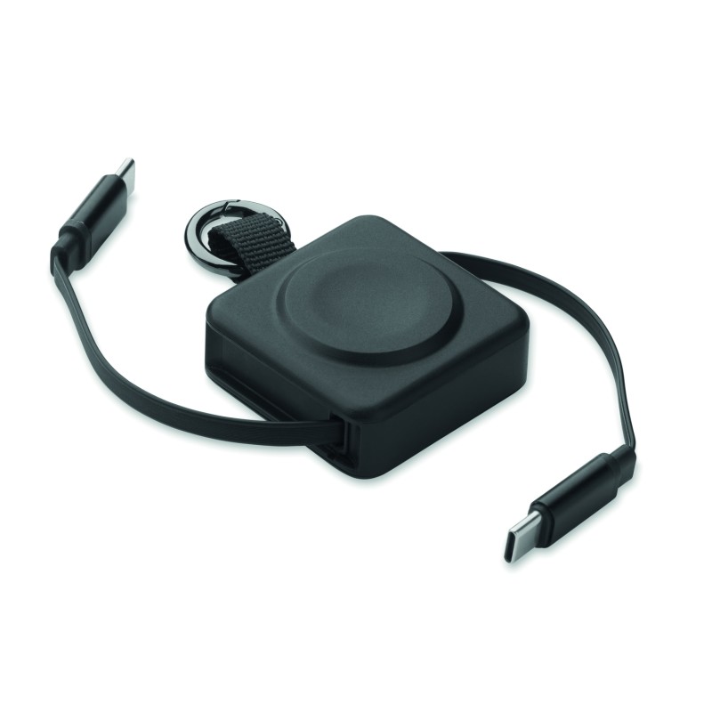 Cable USB-C retráctil con cargador de reloj Skilful 100W