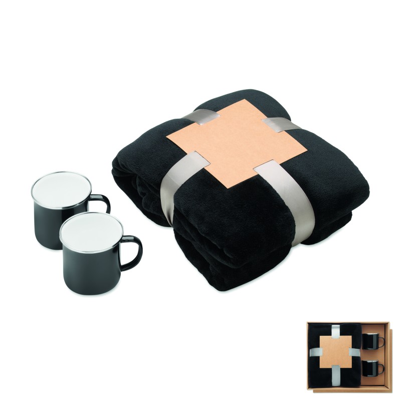 Set de manta polar y 2 tazas Agradable