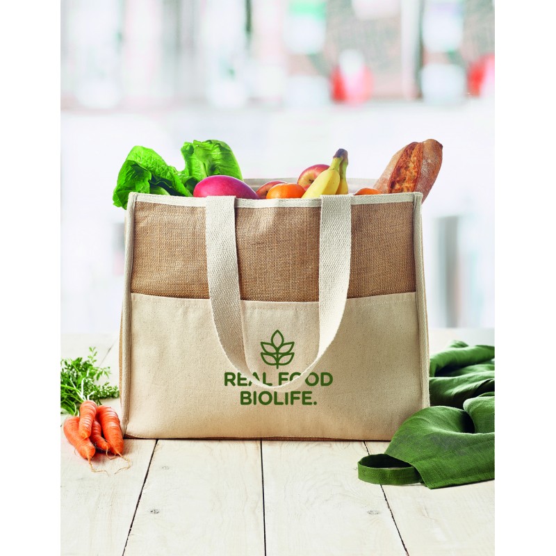 Bolsa nevera de yute y canvas Campo De Geli