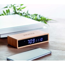 Cargador inalámbrico de bambú con reloj Moro