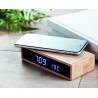 Cargador inalámbrico de bambú con reloj Moro