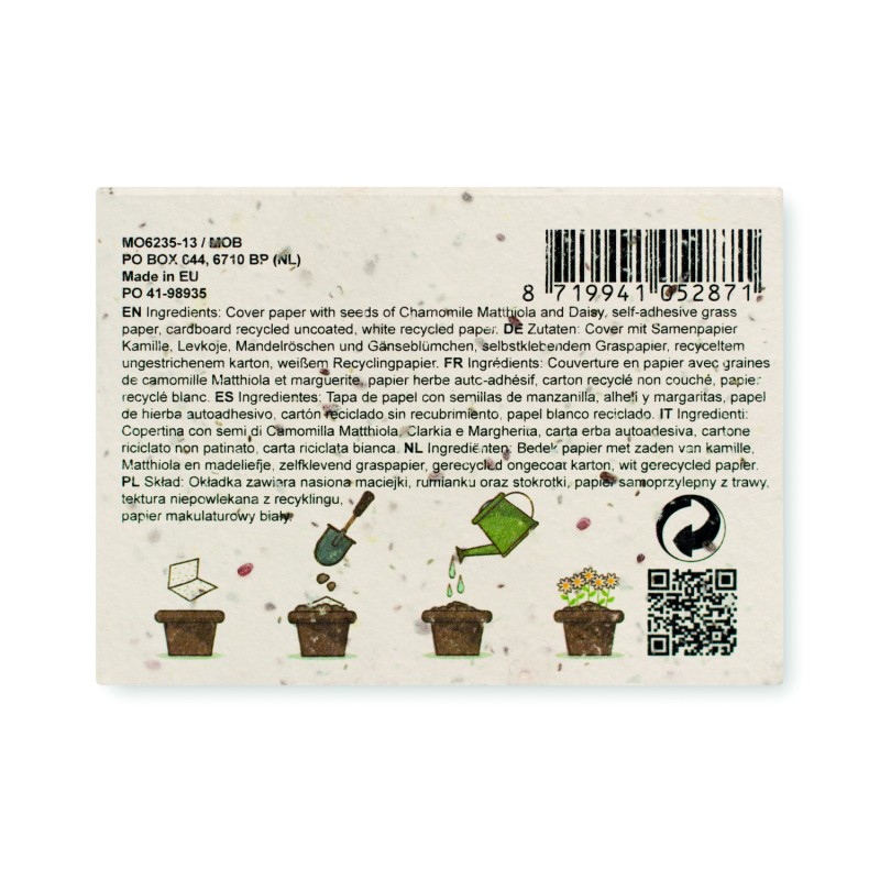 Bloc de notas con marcapáginas y tapa de semillas Grow Me
