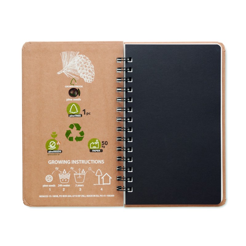 Libreta con semillas de pino Grownotebook