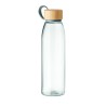 Botella de cristal con tapa de bambú Fjord White 500 ml