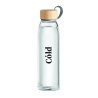 Botella de cristal con tapa de bambú Fjord White 500 ml