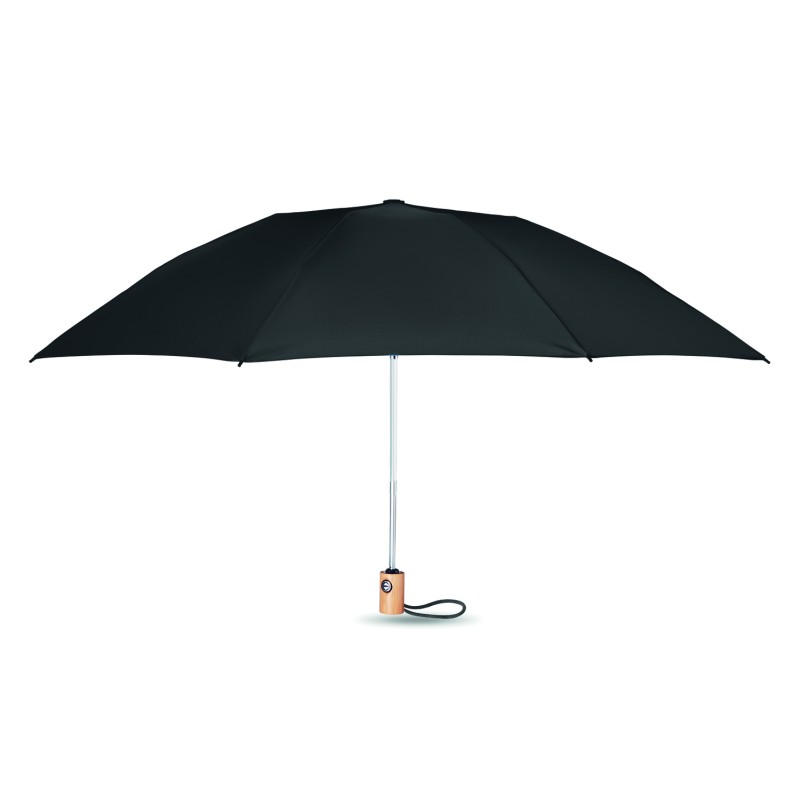 Paraguas automático de RPET con mango de bambú Leeds 23"