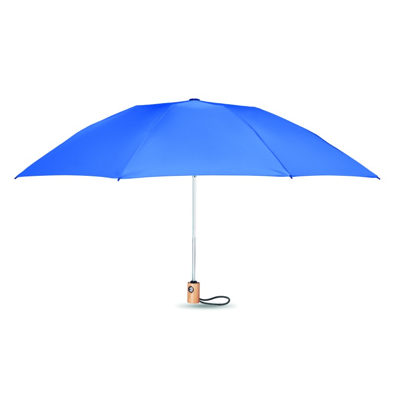 Paraguas automático de RPET con mango de bambú Leeds 23"