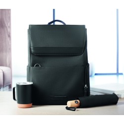 Paraguas automático de RPET con mango de bambú Leeds 23"