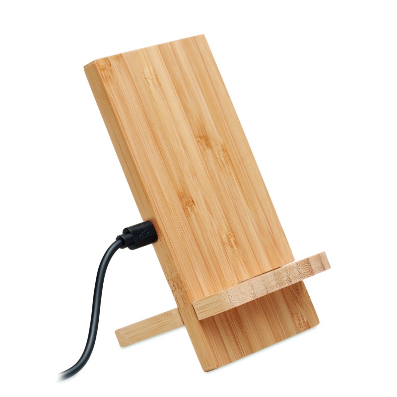 Soporte cargador inalámbrico de bambú Whippy Plus