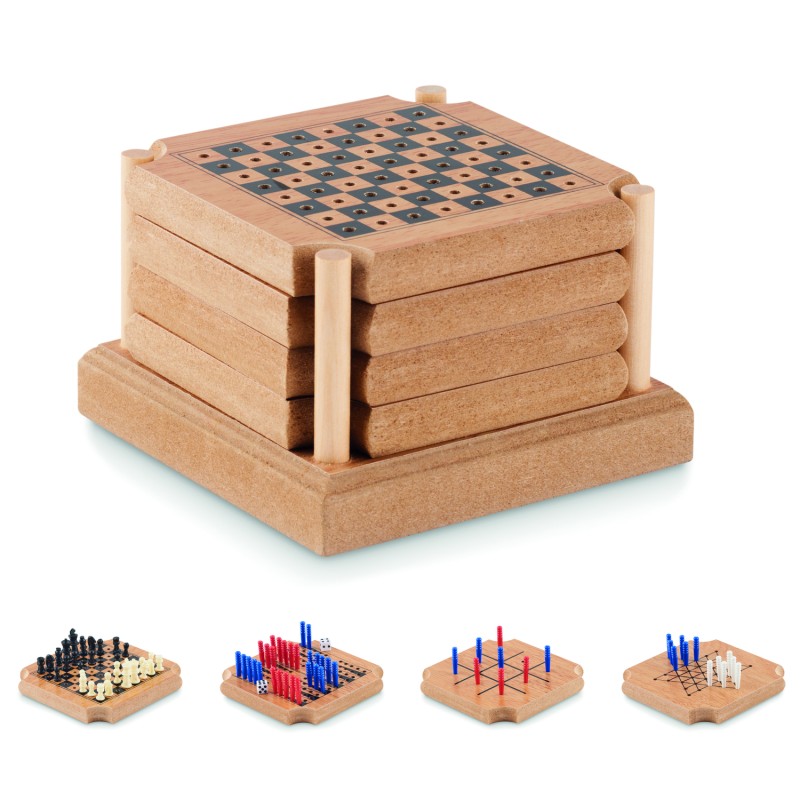Set de 4 posavasos de corcho con juegos Coastgame