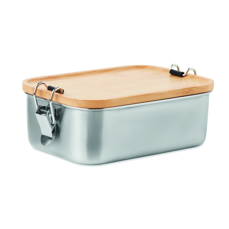 Fiambrera de acero con tapa de bambú Sonabox 750 ml