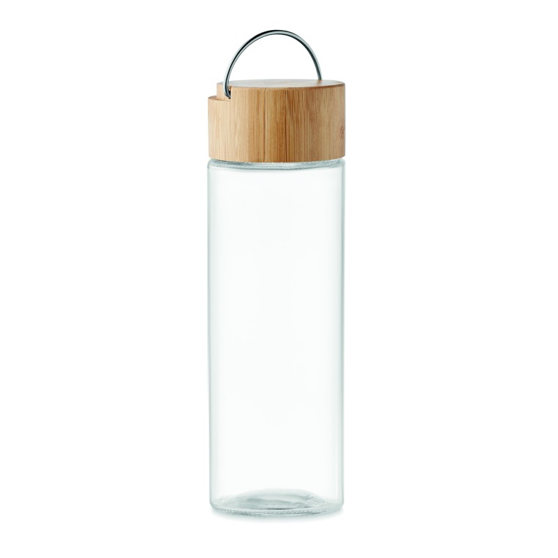 Botella de cristal con tapa de bambú Ameland 500 ml