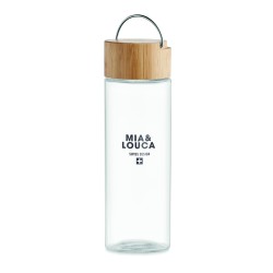 Botella de cristal con tapa de bambú Ameland 500 ml