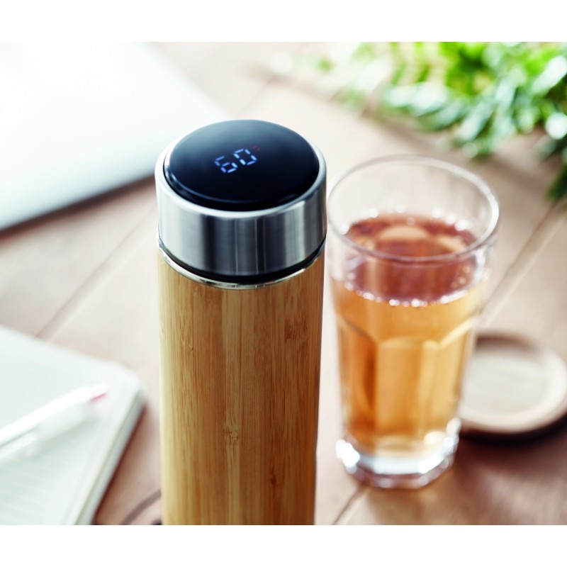 Botella térmica con infusor y termómetro Panay 480 ml