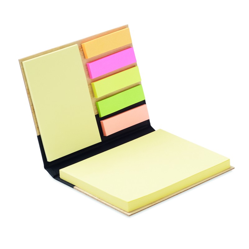 Set de notas adhesivas con tapa de bambú Visionbam
